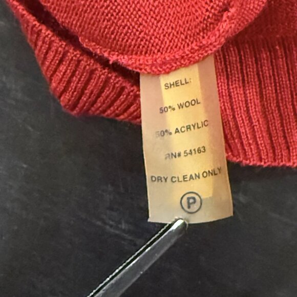 MARC NEW YORK Womens Size Small Red V-neck Long Sleeve Knit Belted Sweater Dress - Picture 5 of 7